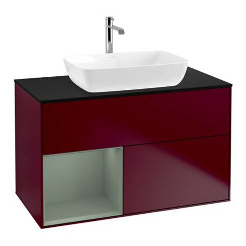 V&B Waschtischunterschrank Finion 100, Pl bla m, Reg Oli. m Lac, Peo m