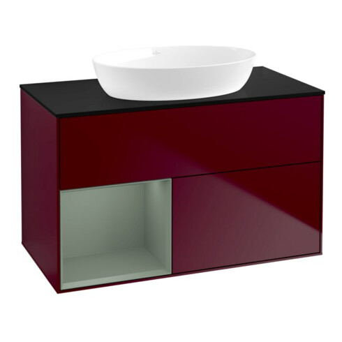 V&B Waschtischunterschrank Finion 100, Pl bla m, Reg Oli. m Lac, Peo m