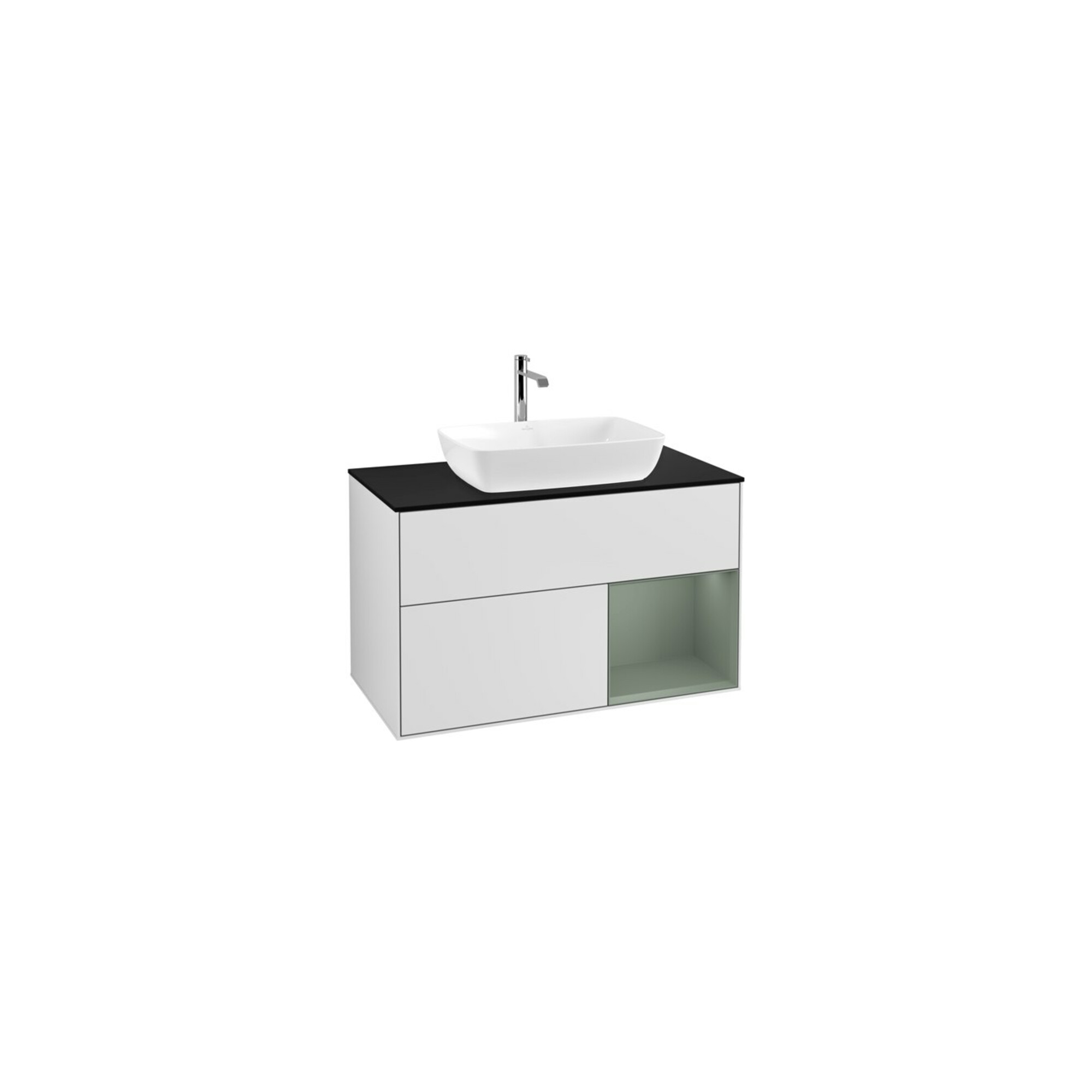V&B Waschtischunterschrank Finion 100, Pl bla m, Reg Oli. m Lac, wh. m Lac ; Villeroy & Boch