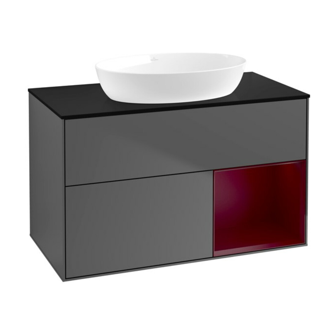 V&B Waschtischunterschrank Finion 100, Pl bla m, Reg Peo m Lac, Anthrac. m