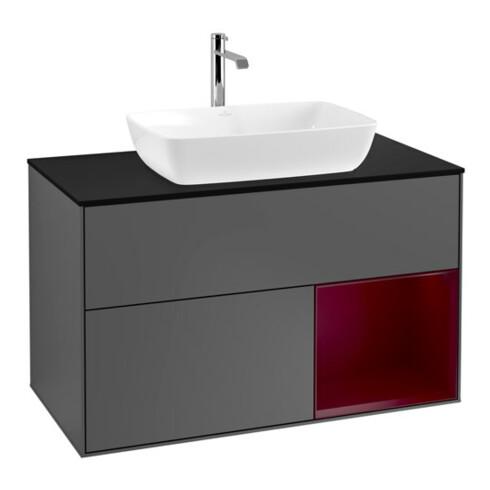 V&B Waschtischunterschrank Finion 100, Pl bla m, Reg Peo m Lac, Anthrac. m