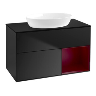 V&B Waschtischunterschrank Finion 100, Pl bla m, Reg Peo m Lac, bla m Lac