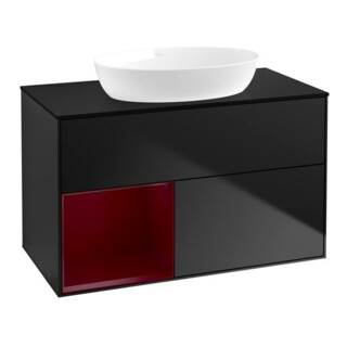 V&B Waschtischunterschrank Finion 100, Pl bla m, Reg Peo m Lac, bla m Lac