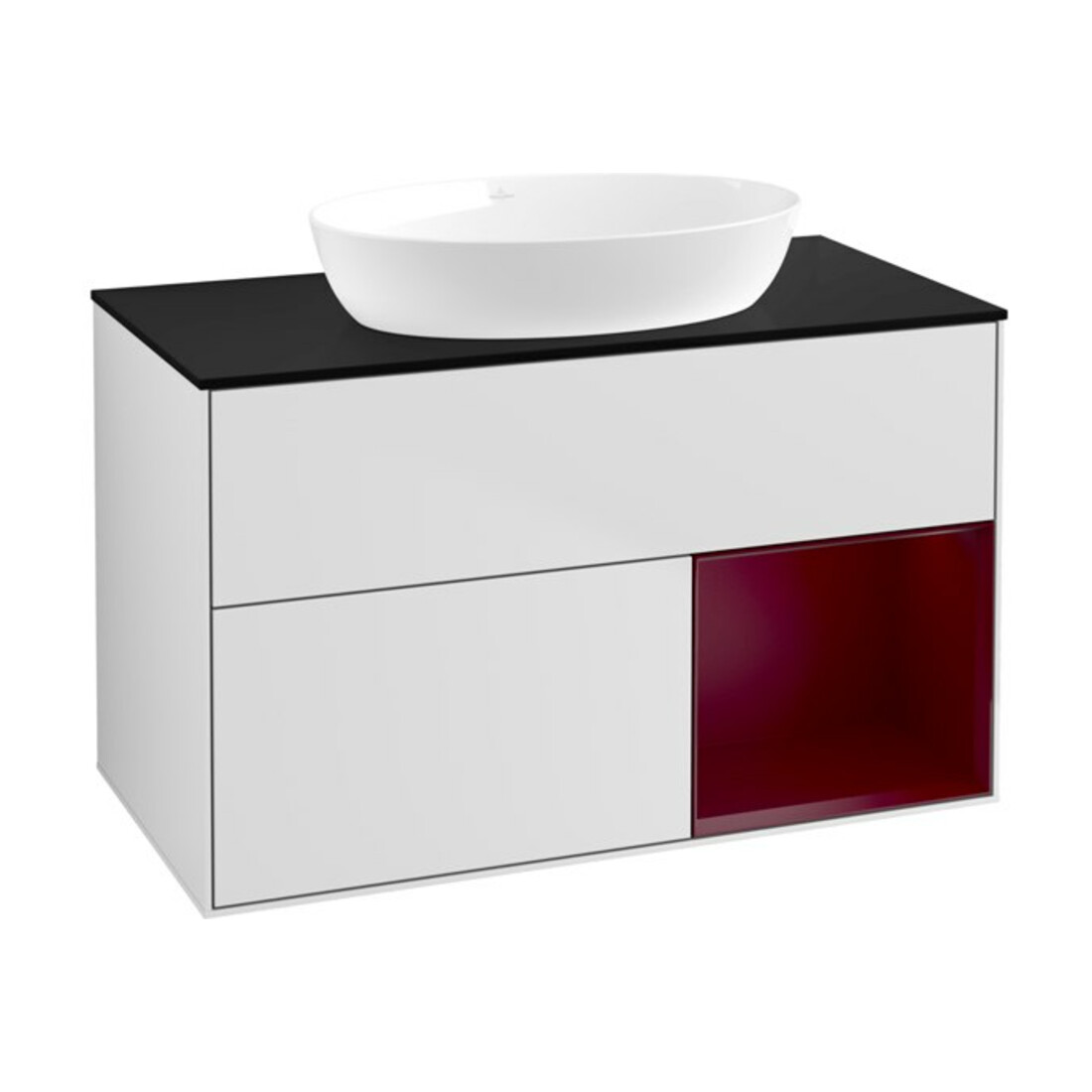 V&B Waschtischunterschrank Finion 100, Pl bla m, Reg Peo m Lac, wh. m Lac