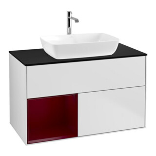 V&B Waschtischunterschrank Finion 100, Pl bla m, Reg Peo m Lac, wh. m Lac