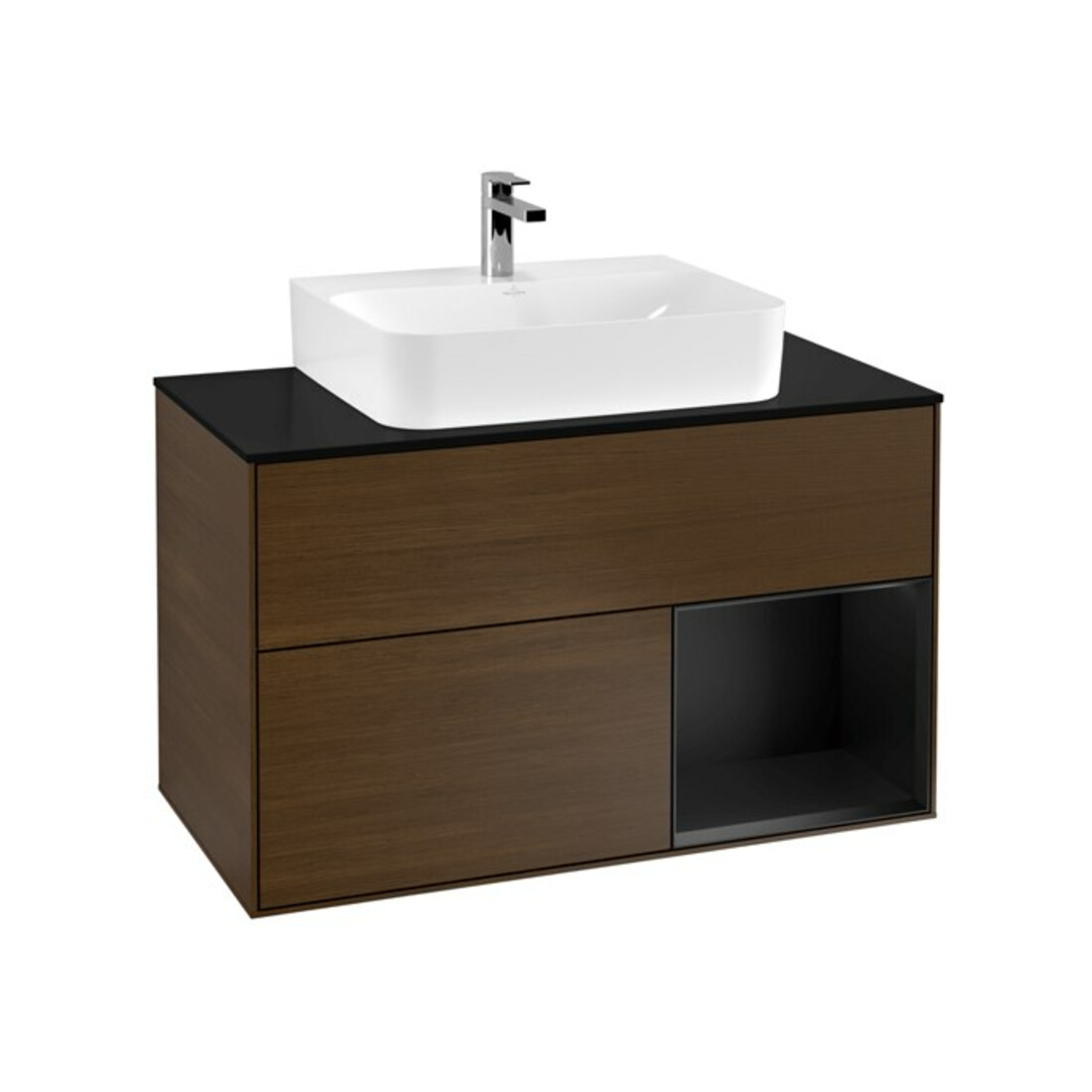 V&B Waschtischunterschrank Finion 100, Pl bla m, Reg re bla m Lac, wal ven