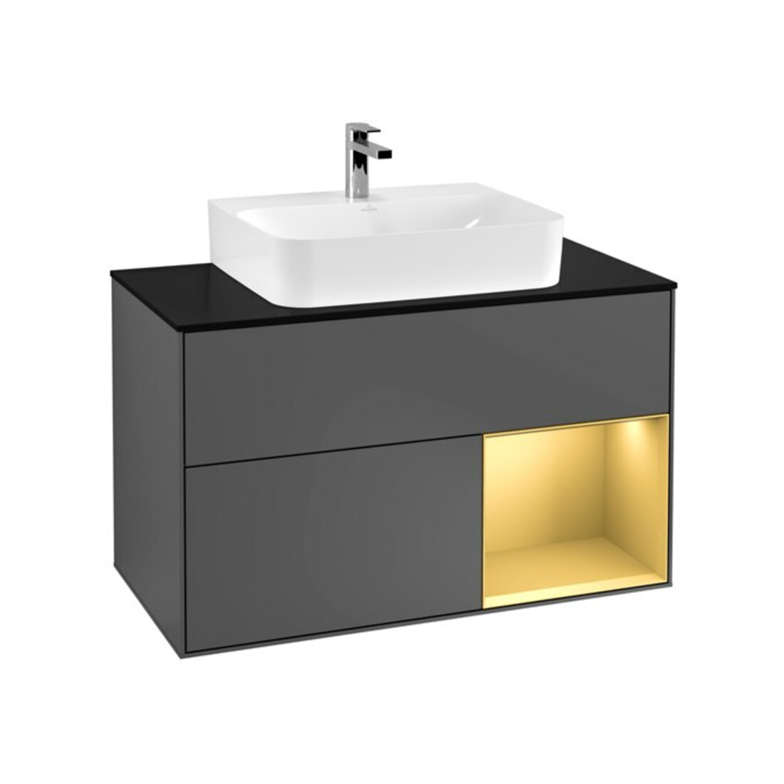 V&B Waschtischunterschrank Finion 100, Pl bla m, Reg re gol m, Anthrac. m