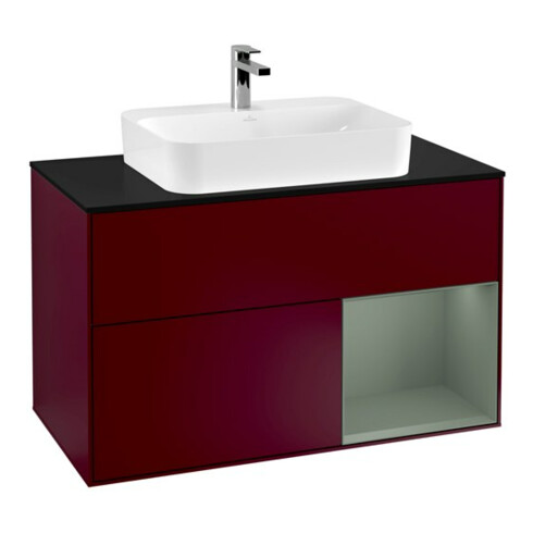 V&B Waschtischunterschrank Finion 100, Pl bla m, Reg re Oli. m Lac, Peo m