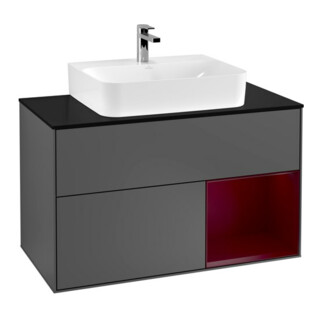 V&B Waschtischunterschrank Finion 100, Pl bla m, Reg re Peo, Anthrac. m
