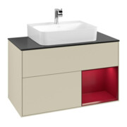 V&B Waschtischunterschrank Finion 100, Pl bla m, Reg re Peo, si Gr m Lac