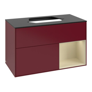 V&B Waschtischunterschrank Finion 100, Pl bla m, Reg re si Gr m Lac, Peo m