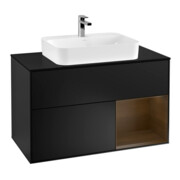 V&B Waschtischunterschrank Finion 100, Pl bla m, Reg re wal ven, bla m Lac
