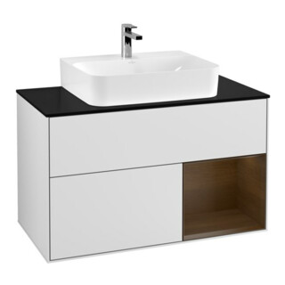 V&B Waschtischunterschrank Finion 100, Pl bla m, Reg re wal ven, wh. m Lac