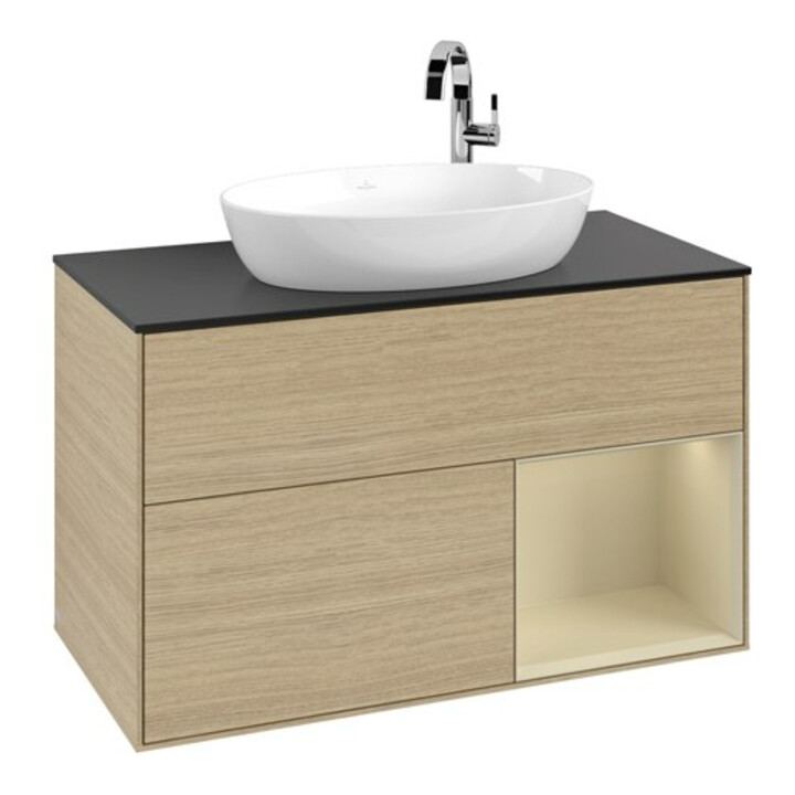V&B Waschtischunterschrank Finion 100, Pl bla m, Reg si Gr m Lac, Oa ven