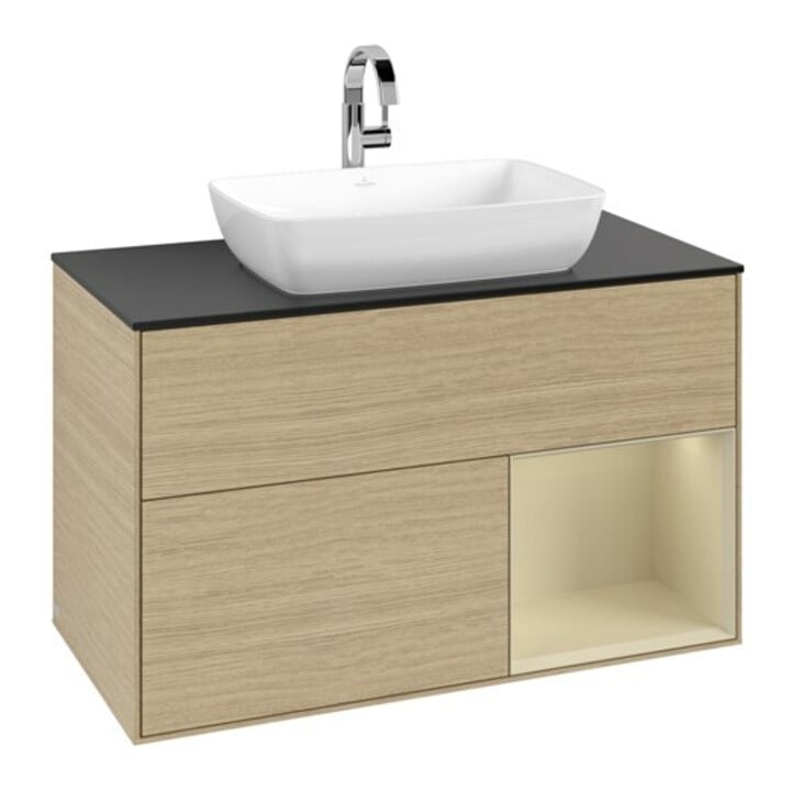 V&B Waschtischunterschrank Finion 100, Pl bla m, Reg si Gr m Lac, Oa ven