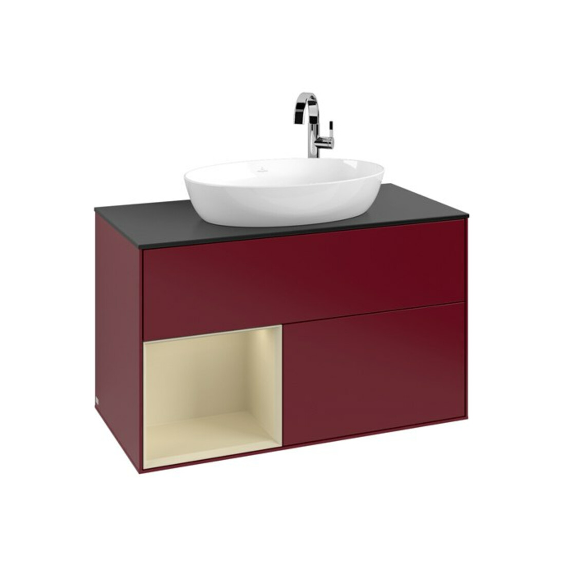 V&B Waschtischunterschrank Finion 100, Pl bla m, Reg si Gr m Lac, Peo m