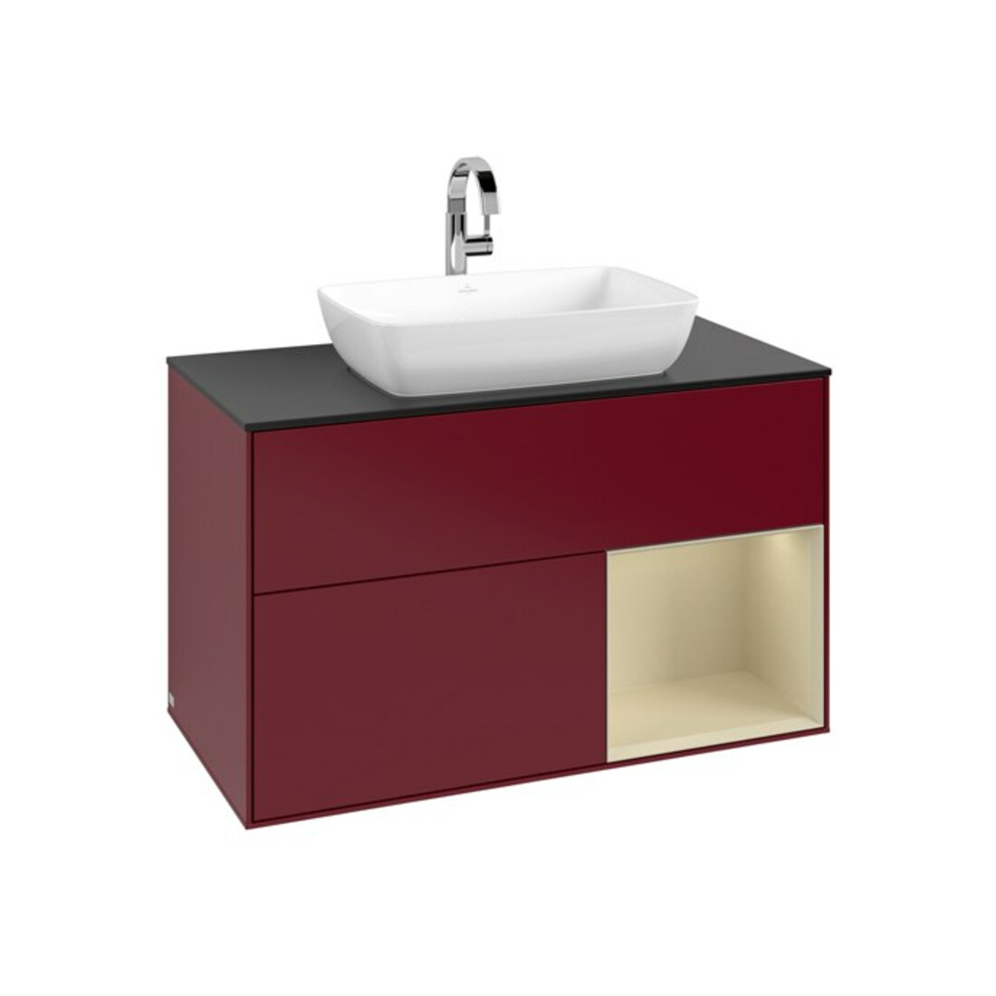 V&B Waschtischunterschrank Finion 100, Pl bla m, Reg si Gr m Lac, Peo m