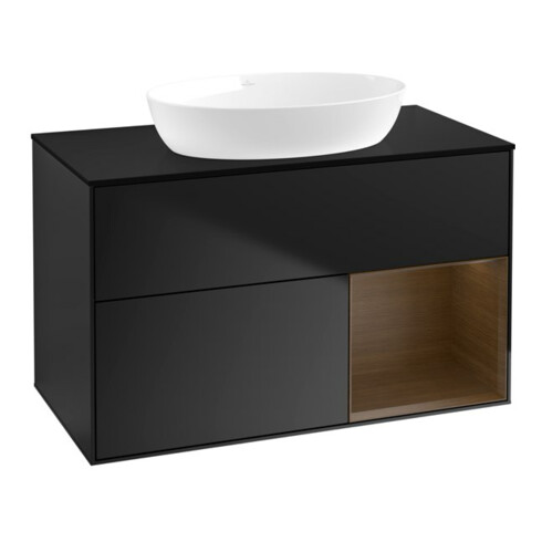V&B Waschtischunterschrank Finion 100, Pl bla m, Reg wal ven, bla m Lac