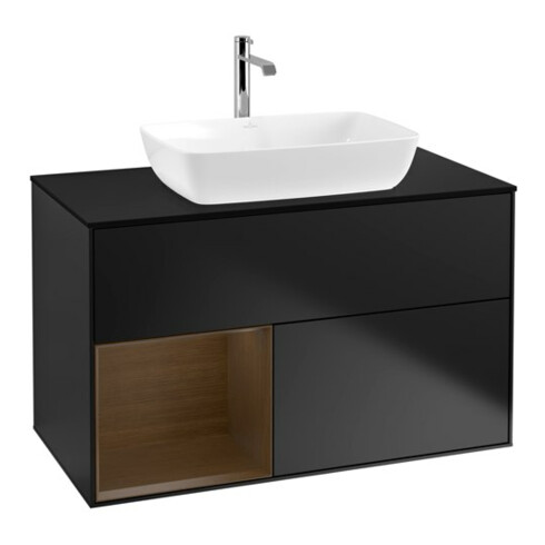 V&B Waschtischunterschrank Finion 100, Pl bla m, Reg wal ven, bla m Lac