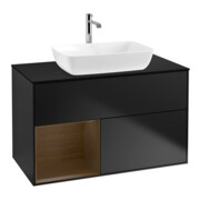 V&B Waschtischunterschrank Finion 100, Pl bla m, Reg wal ven, bla m Lac
