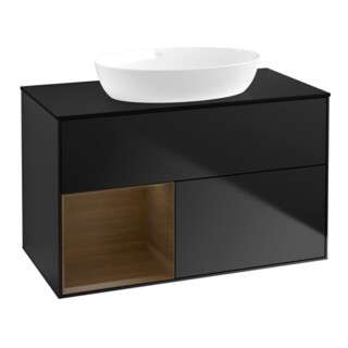 V&B Waschtischunterschrank Finion 100, Pl bla m, Reg wal ven, bla m Lac