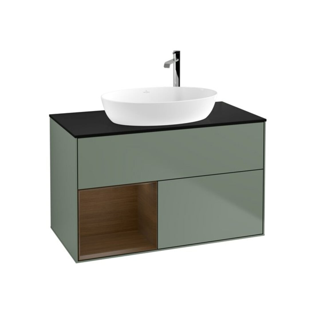 V&B Waschtischunterschrank Finion 100, Pl bla m, Reg wal ven, Oli. m Lac