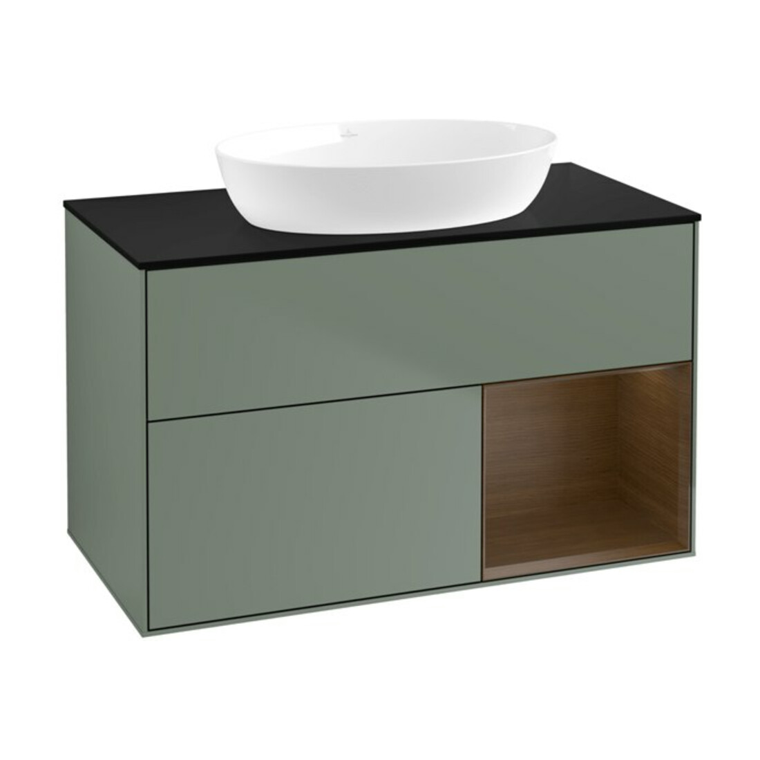 V&B Waschtischunterschrank Finion 100, Pl bla m, Reg wal ven, Oli. m Lac