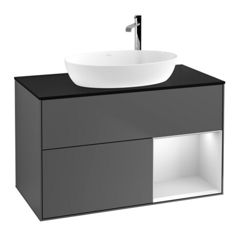 V&B Waschtischunterschrank Finion 100, Pl bla m, Reg wh. m Lac, Anthrac. m