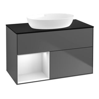 V&B Waschtischunterschrank Finion 100, Pl bla m, Reg wh. m Lac, Anthrac. m