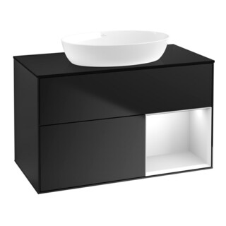 V&B Waschtischunterschrank Finion 100, Pl bla m, Reg wh. m Lac, bla m Lac