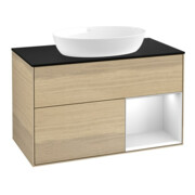 V&B Waschtischunterschrank Finion 100, Pl bla m, Reg wh. m Lac, Oa ven