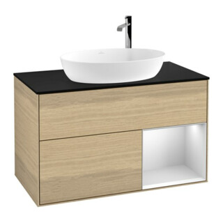 V&B Waschtischunterschrank Finion 100, Pl bla m, Reg wh. m Lac, Oa ven