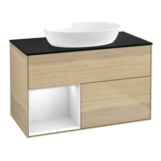V&B Waschtischunterschrank Finion 100, Pl bla m, Reg wh. m Lac, Oa ven