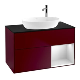 V&B Waschtischunterschrank Finion 100, Pl bla m, Reg wh. m Lac, Peo m