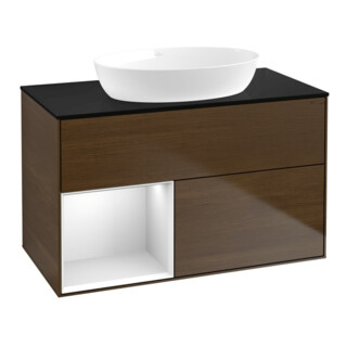 V&B Waschtischunterschrank Finion 100, Pl bla m, Reg wh. m Lac, wal ven