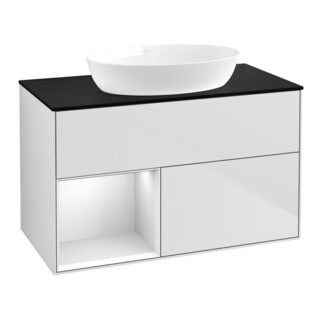 V&B Waschtischunterschrank Finion 100, Pl bla m, Reg wh. m Lac, wh. m Lac