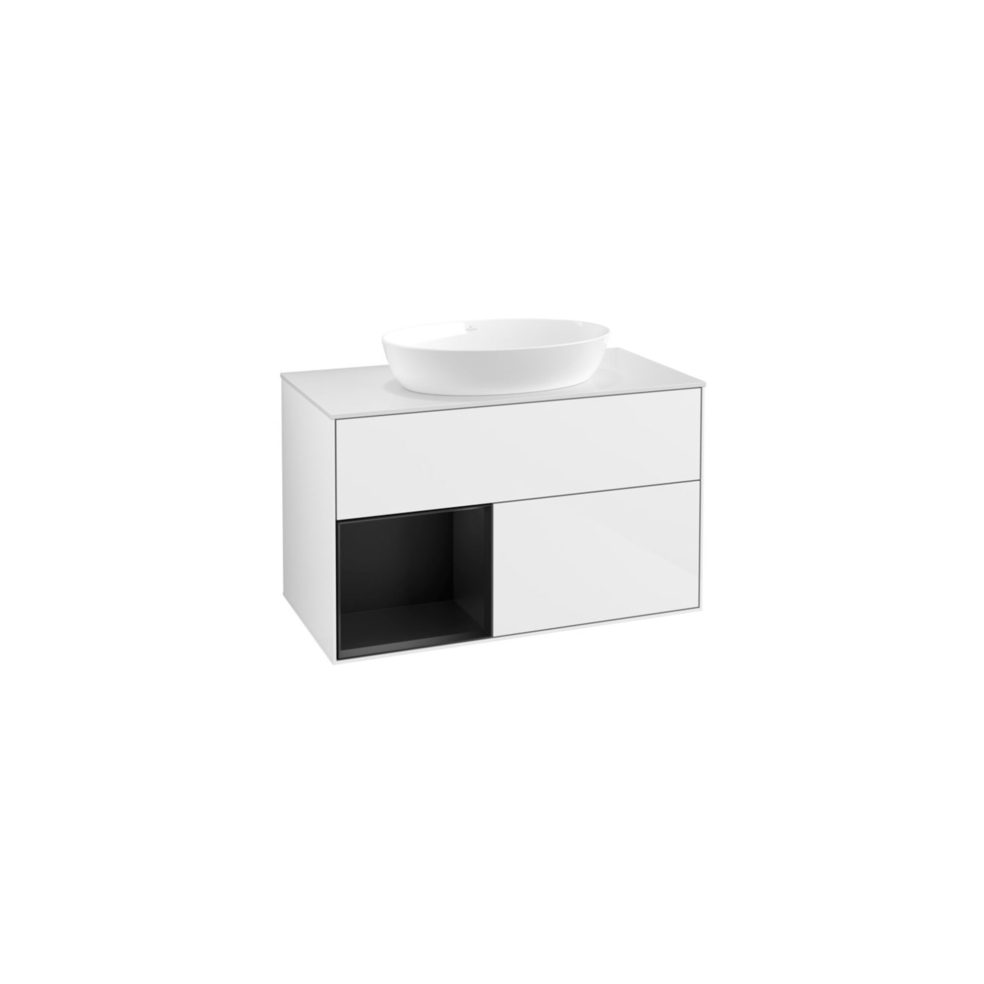 V&B Waschtischunterschrank Finion 100, Pl w m, Reg bla m Lac, glo wh. Lac ; Villeroy & Boch
