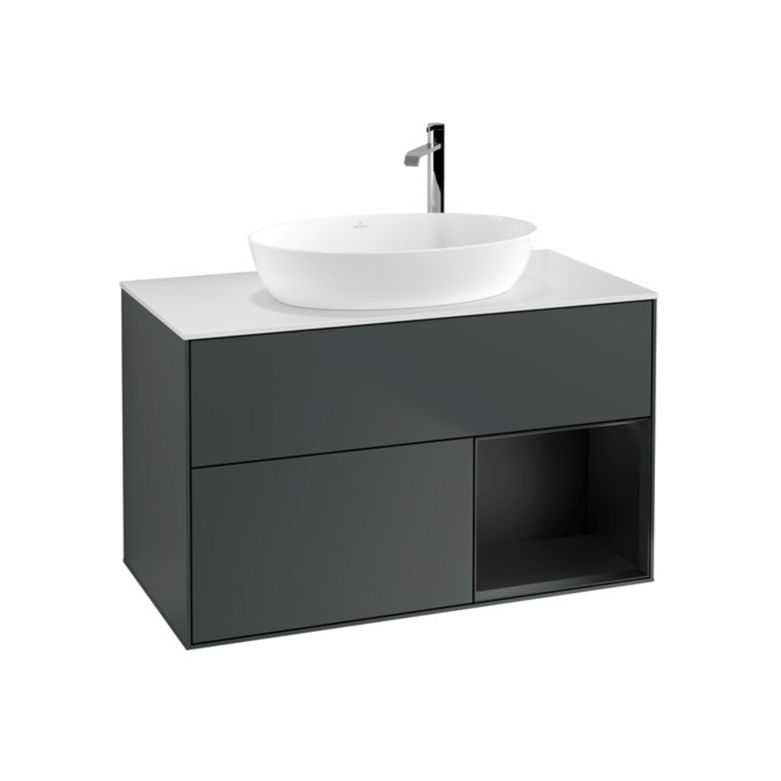 V&B Waschtischunterschrank Finion 100, Pl w m, Reg bla m Lac, md bl. m Lac