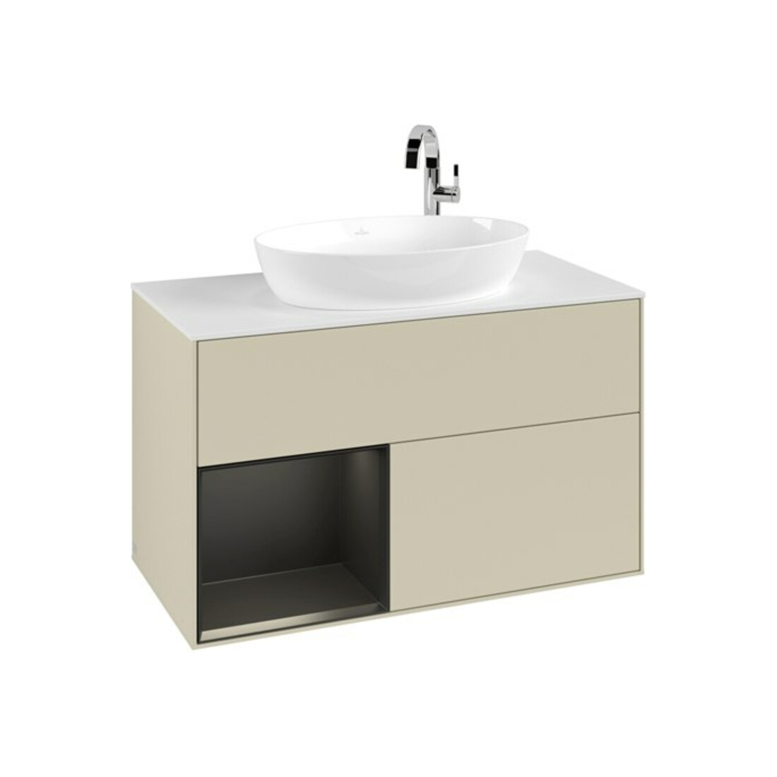 V&B Waschtischunterschrank Finion 100, Pl w m, Reg bla m Lac, si Gr m Lac