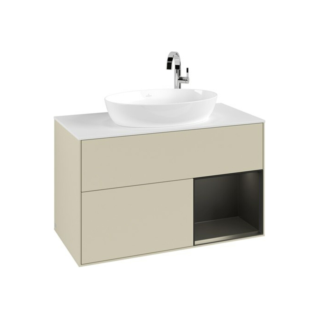 V&B Waschtischunterschrank Finion 100, Pl w m, Reg bla m Lac, si Gr m Lac