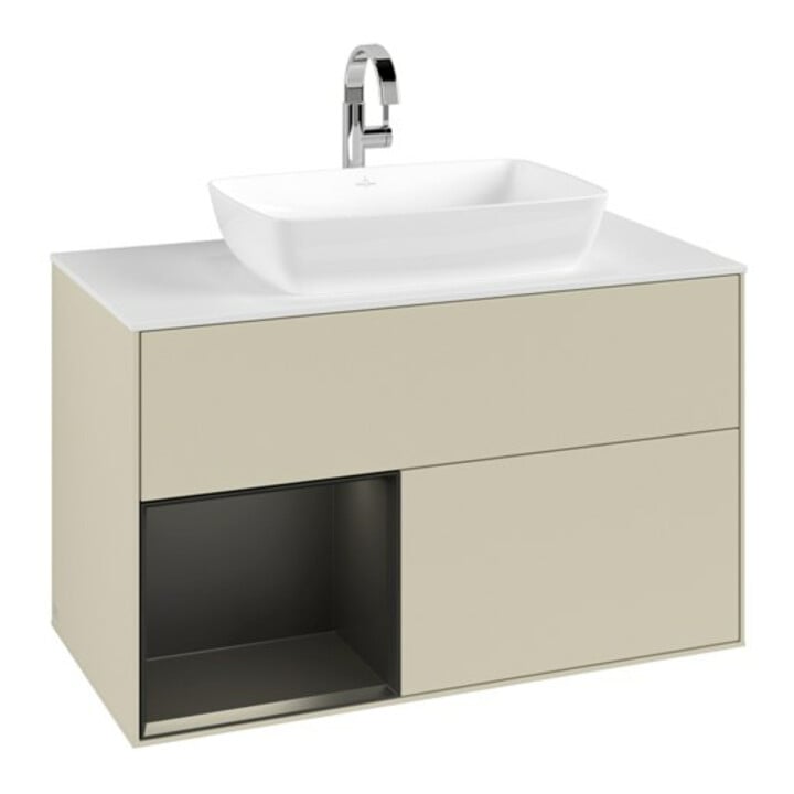 V&B Waschtischunterschrank Finion 100, Pl w m, Reg bla m Lac, si Gr m Lac