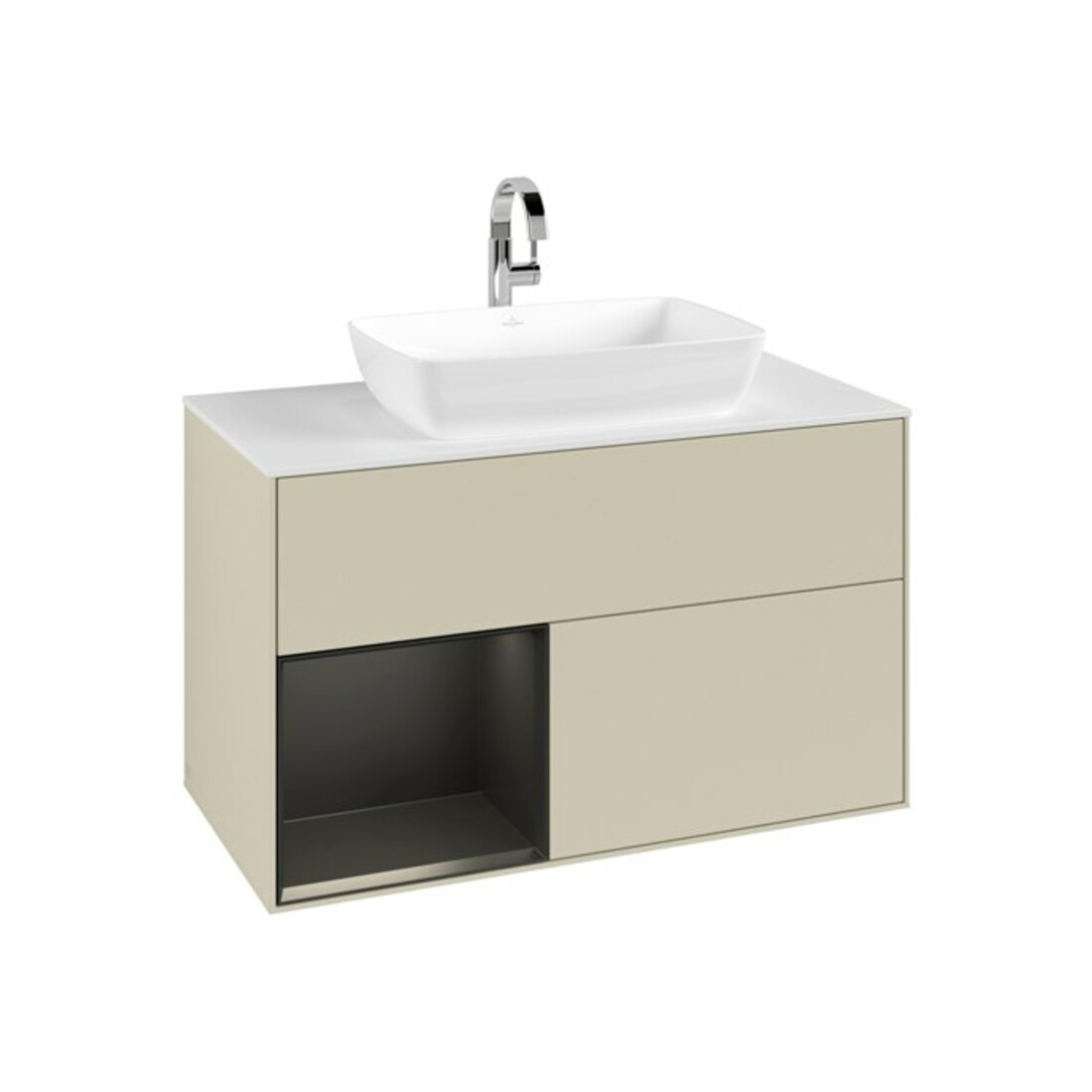 V&B Waschtischunterschrank Finion 100, Pl w m, Reg bla m Lac, si Gr m Lac
