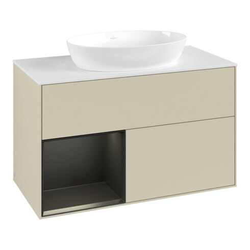 V&B Waschtischunterschrank Finion 100, Pl w m, Reg bla m Lac, si Gr m Lac