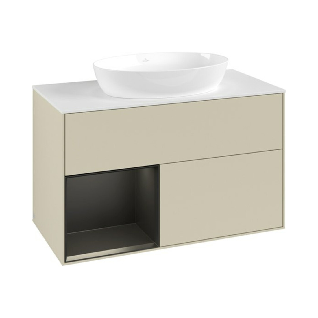 V&B Waschtischunterschrank Finion 100, Pl w m, Reg bla m Lac, si Gr m Lac