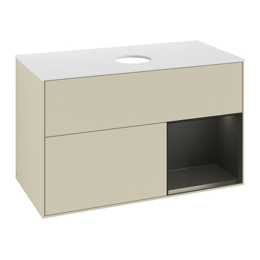 V&B Waschtischunterschrank Finion 100, Pl w m, Reg bla m Lac, si Gr m Lac
