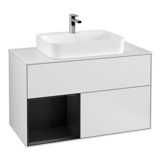 V&B Waschtischunterschrank Finion 100, Pl w m, Reg li bla m Lac, wh. m Lac