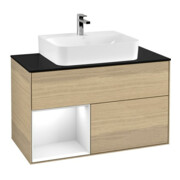 V&B Waschtischunterschrank Finion 100, Pl w m, Reg li glo wh. Lac, Oa ven