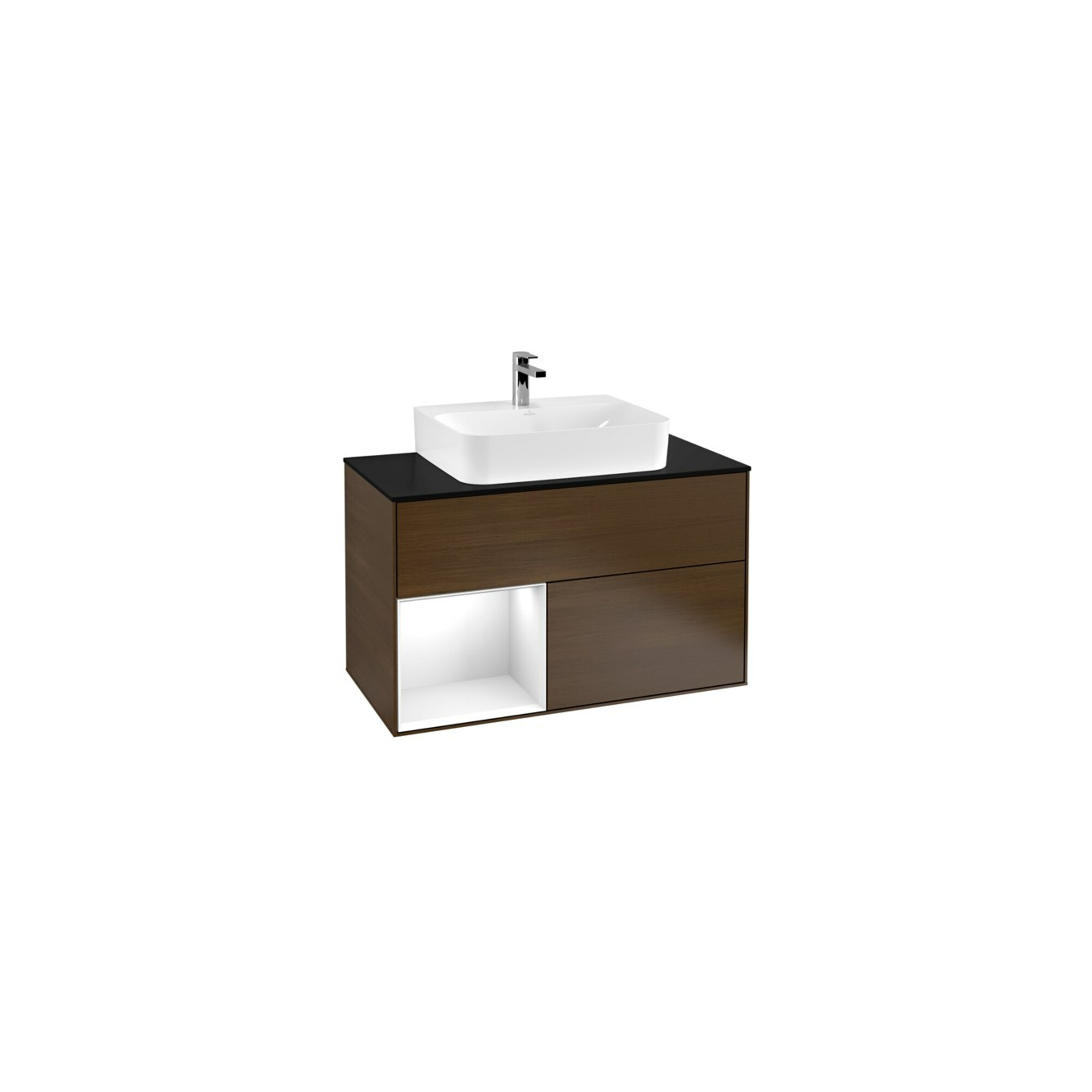 V&B Waschtischunterschrank Finion 100, Pl w m, Reg li glo wh. Lac, wal ven ; Villeroy & Boch