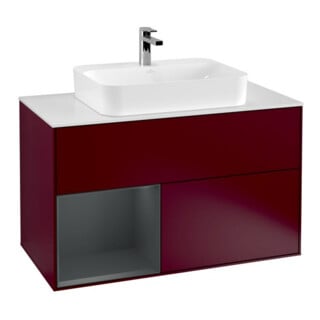 V&B Waschtischunterschrank Finion 100, Pl w m, Reg li md bl. m Lac, Peo m