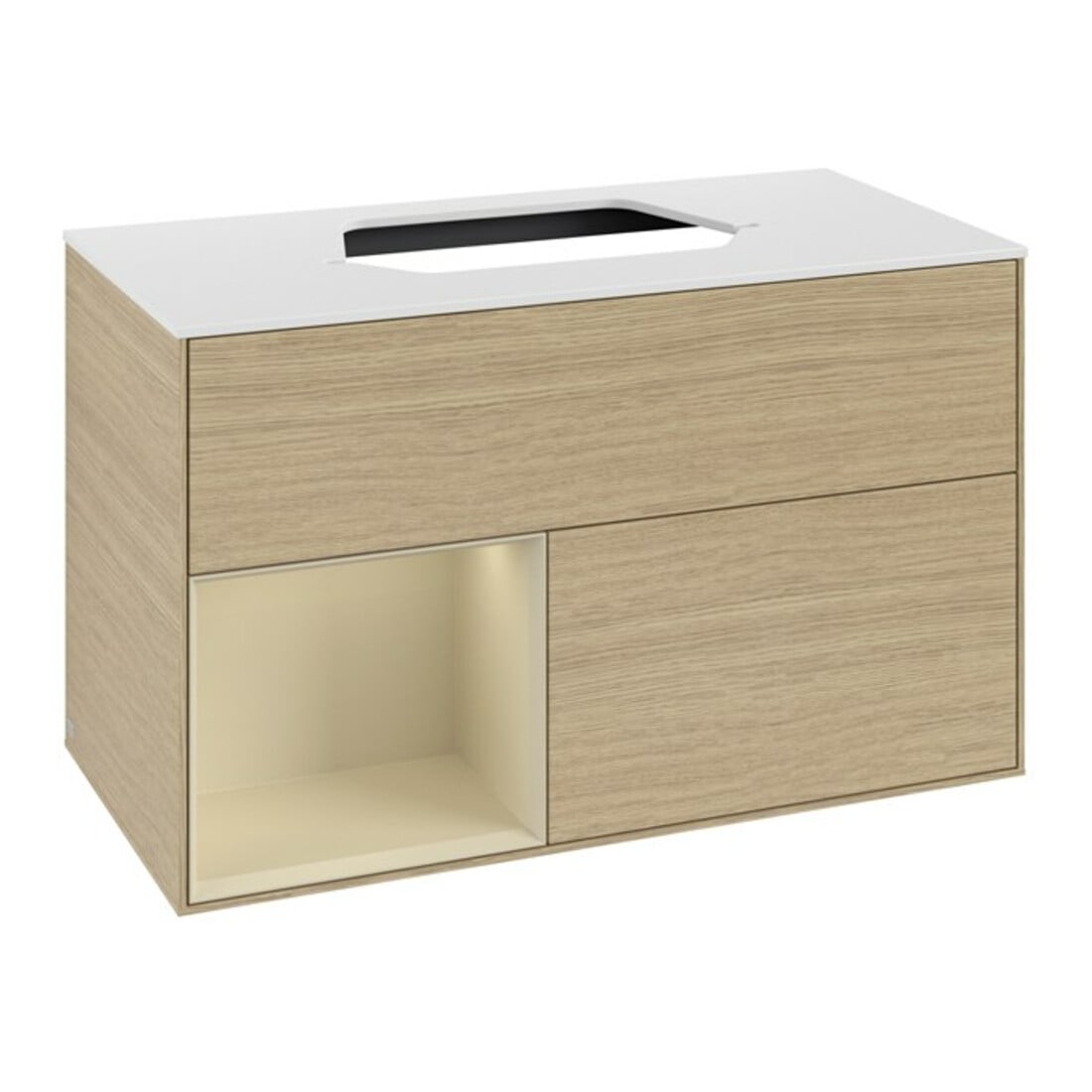 V&B Waschtischunterschrank Finion 100, Pl w m, Reg li si Gr m Lac, Oa ven